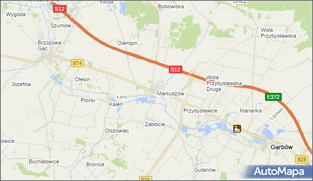 mapa Markuszów, Markuszów na mapie Targeo