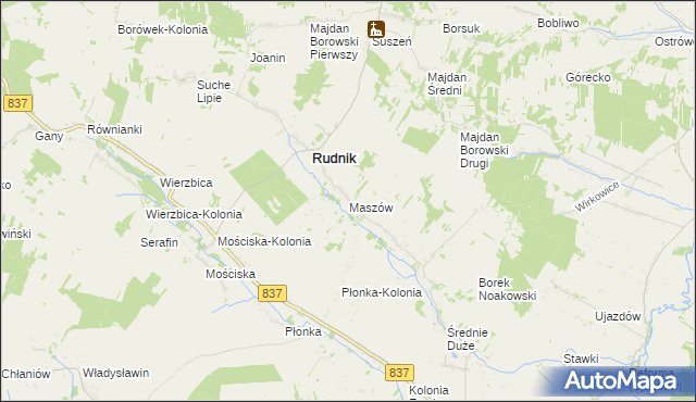 mapa Maszów, Maszów na mapie Targeo