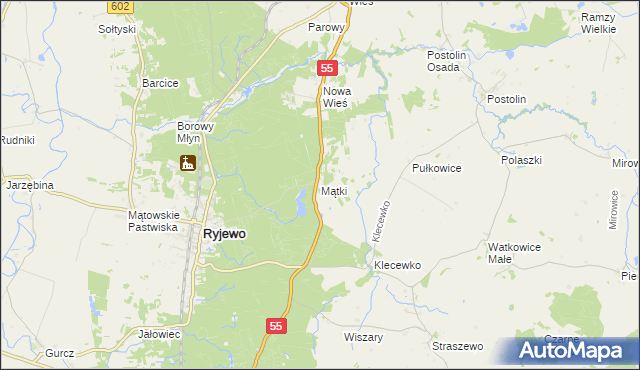 mapa Mątki gmina Ryjewo, Mątki gmina Ryjewo na mapie Targeo