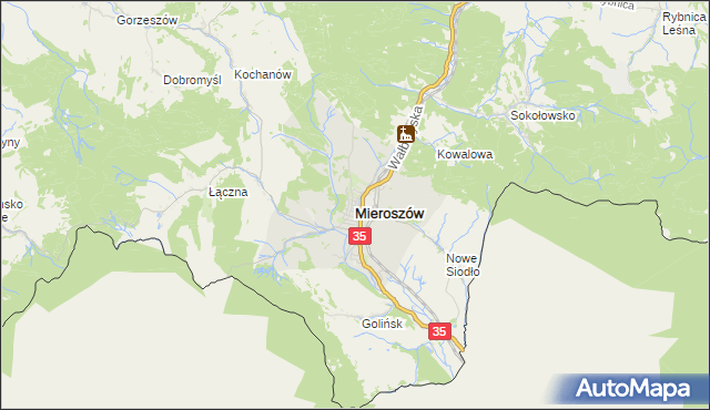 mapa Mieroszów, Mieroszów na mapie Targeo