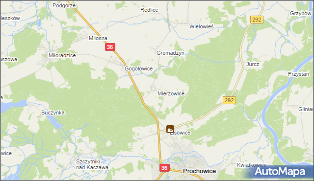 mapa Mierzowice, Mierzowice na mapie Targeo