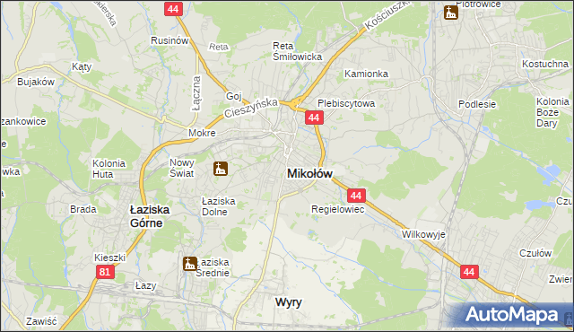 mapa Mikołów, Mikołów na mapie Targeo