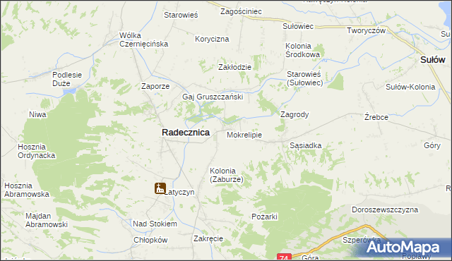 mapa Mokrelipie, Mokrelipie na mapie Targeo