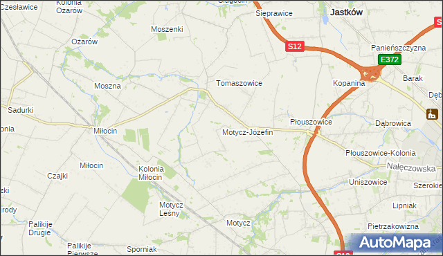 mapa Motycz-Józefin, Motycz-Józefin na mapie Targeo