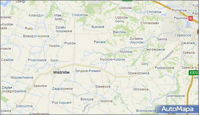 mapa Mychów-Kolonia, Mychów-Kolonia na mapie Targeo