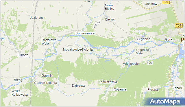 mapa Myślakowice, Myślakowice na mapie Targeo