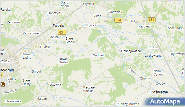 mapa Nadbiel, Nadbiel na mapie Targeo