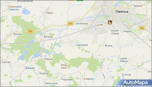 mapa Nieciszów, Nieciszów na mapie Targeo