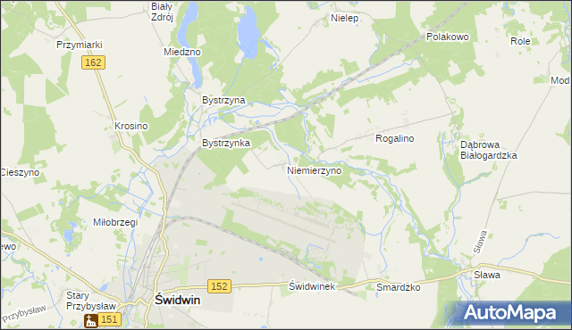 mapa Niemierzyno gmina Świdwin, Niemierzyno gmina Świdwin na mapie Targeo