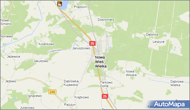mapa Nowa Wieś Wielka powiat bydgoski, Nowa Wieś Wielka powiat bydgoski na mapie Targeo