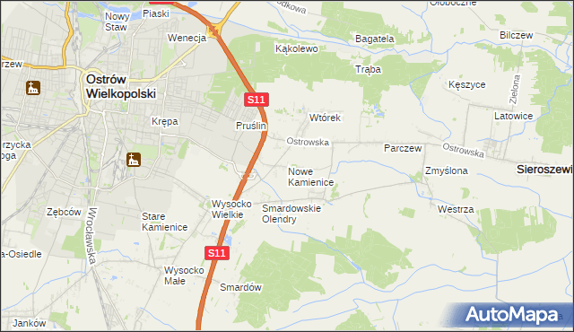 mapa Nowe Kamienice, Nowe Kamienice na mapie Targeo