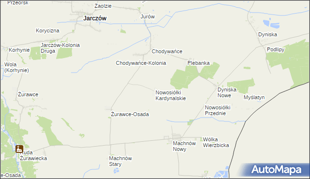 mapa Nowosiółki Kardynalskie, Nowosiółki Kardynalskie na mapie Targeo