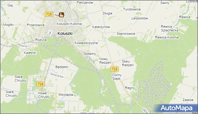 mapa Nowy Redzeń, Nowy Redzeń na mapie Targeo