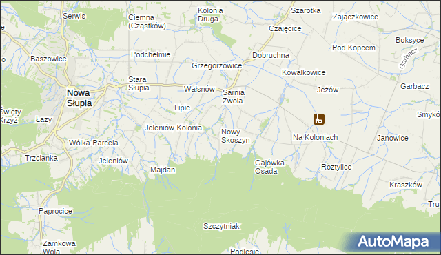 mapa Nowy Skoszyn, Nowy Skoszyn na mapie Targeo