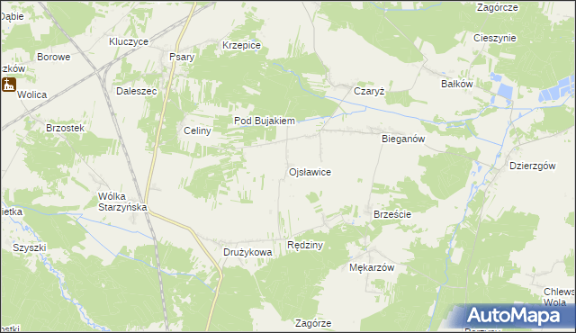 mapa Ojsławice, Ojsławice na mapie Targeo