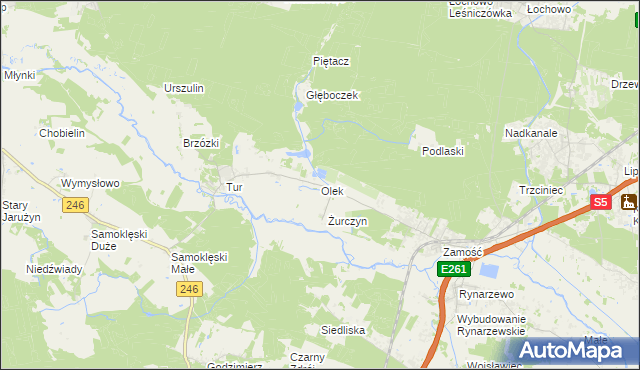 mapa Olek gmina Szubin, Olek gmina Szubin na mapie Targeo
