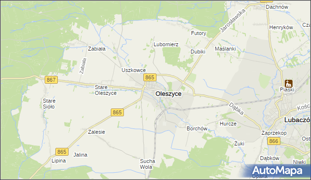 mapa Oleszyce, Oleszyce na mapie Targeo