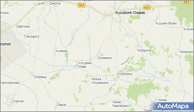 mapa Olszewko gmina Kuczbork-Osada, Olszewko gmina Kuczbork-Osada na mapie Targeo