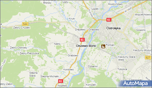 mapa Olszewo-Borki, Olszewo-Borki na mapie Targeo