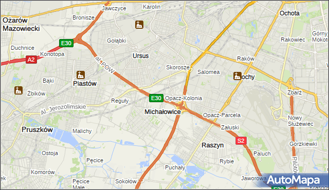 mapa Opacz-Kolonia, Opacz-Kolonia na mapie Targeo