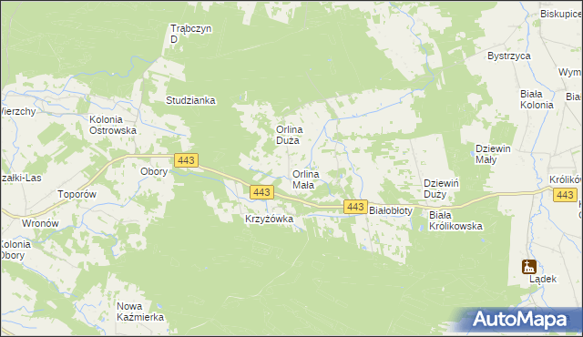 mapa Orlina Mała, Orlina Mała na mapie Targeo