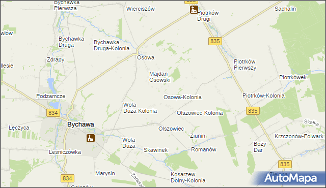 mapa Osowa-Kolonia, Osowa-Kolonia na mapie Targeo