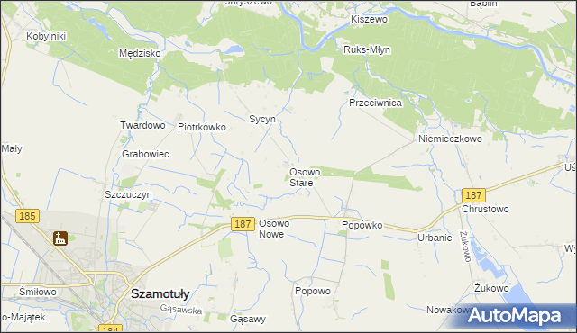 mapa Osowo Stare, Osowo Stare na mapie Targeo