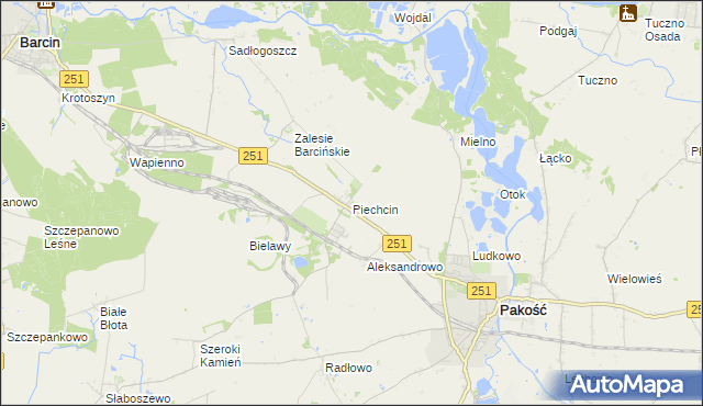 mapa Piechcin, Piechcin na mapie Targeo