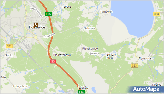 mapa Pieszkowice, Pieszkowice na mapie Targeo