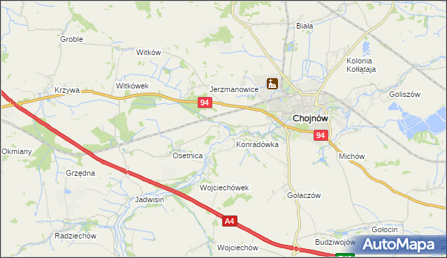mapa Piotrowice gmina Chojnów, Piotrowice gmina Chojnów na mapie Targeo