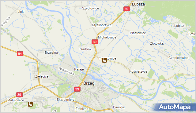 mapa Pisarzowice gmina Lubsza, Pisarzowice gmina Lubsza na mapie Targeo