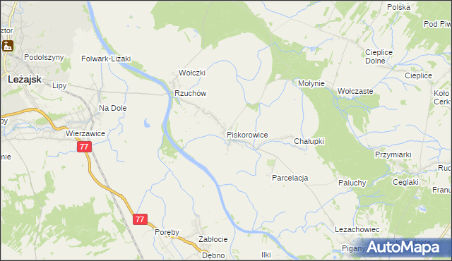 mapa Piskorowice, Piskorowice na mapie Targeo