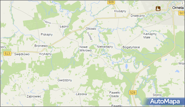 mapa Podągi, Podągi na mapie Targeo