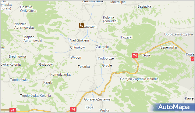 mapa Podborcze, Podborcze na mapie Targeo