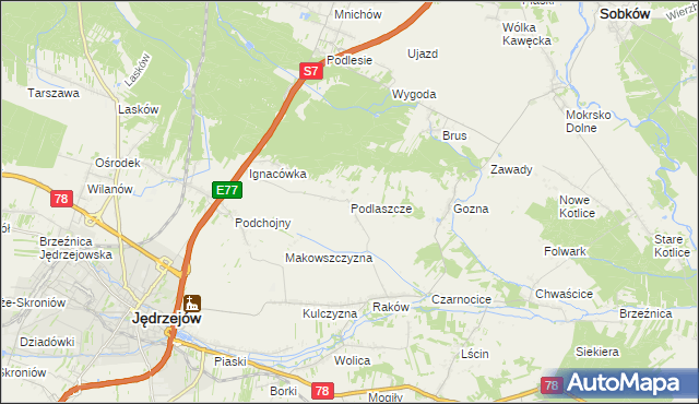 mapa Podlaszcze, Podlaszcze na mapie Targeo