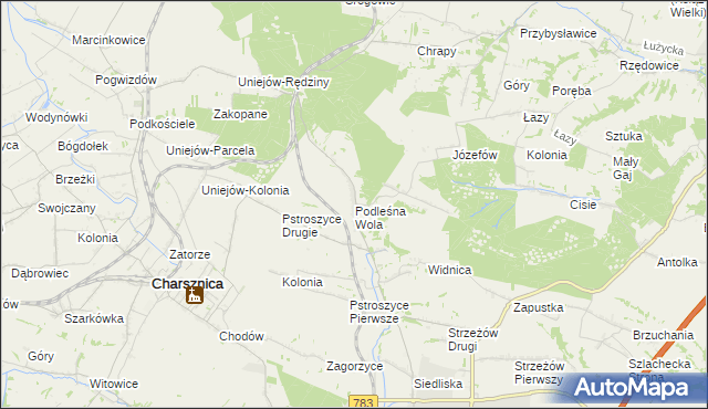 mapa Podleśna Wola, Podleśna Wola na mapie Targeo