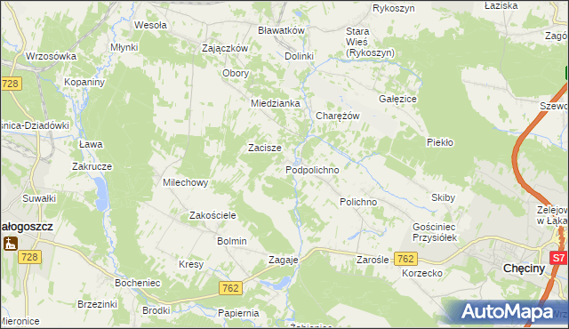 mapa Podpolichno, Podpolichno na mapie Targeo