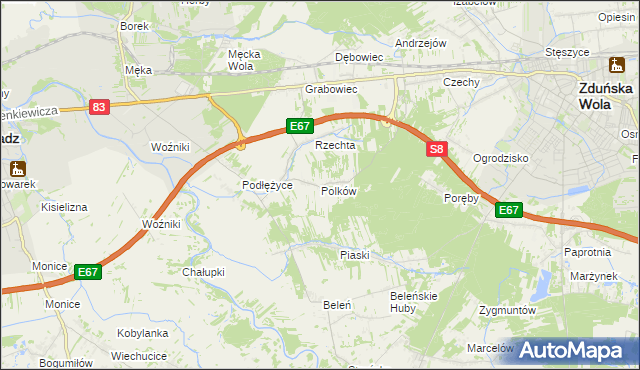 mapa Polków, Polków na mapie Targeo