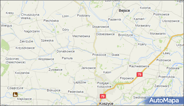 mapa Prokocice, Prokocice na mapie Targeo