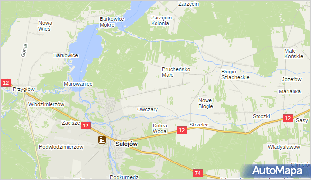 mapa Prucheńsko Duże, Prucheńsko Duże na mapie Targeo