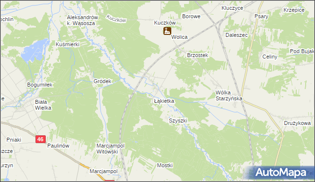 mapa Przyłęk gmina Szczekociny, Przyłęk gmina Szczekociny na mapie Targeo