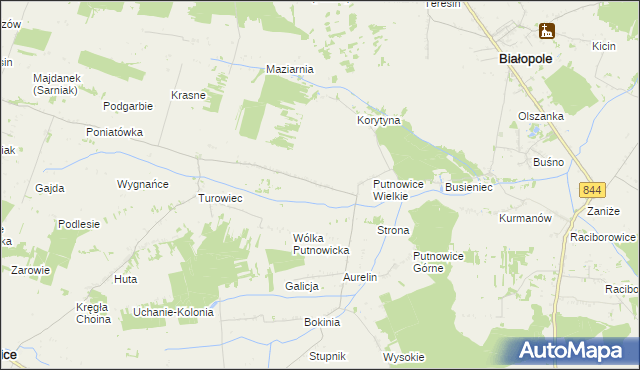 mapa Putnowice-Kolonia, Putnowice-Kolonia na mapie Targeo