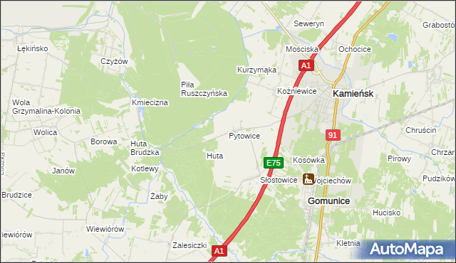 mapa Pytowice, Pytowice na mapie Targeo