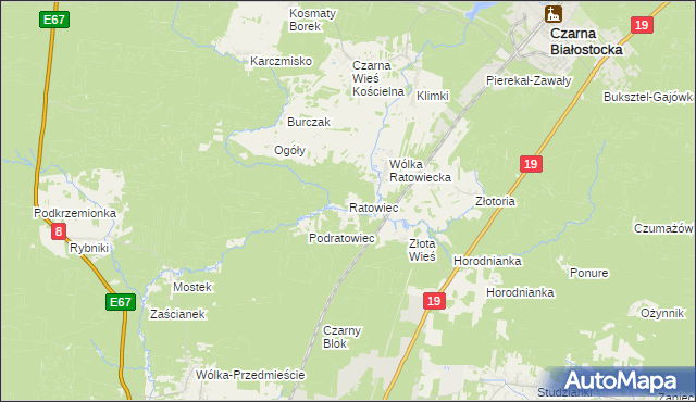 mapa Ratowiec, Ratowiec na mapie Targeo