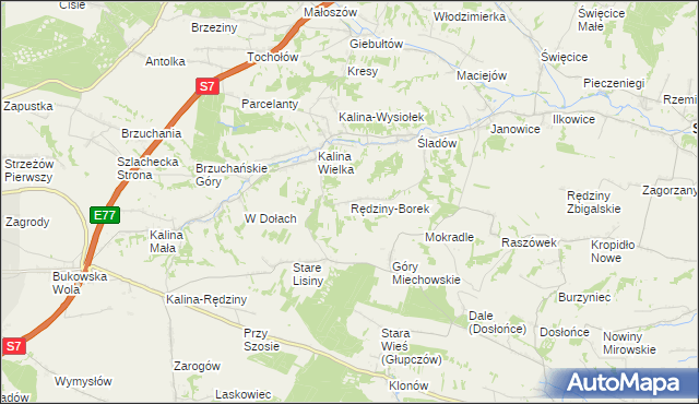 mapa Rędziny-Borek, Rędziny-Borek na mapie Targeo