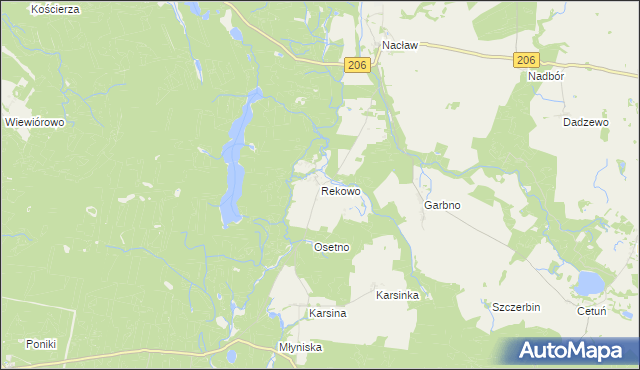 mapa Rekowo gmina Polanów, Rekowo gmina Polanów na mapie Targeo