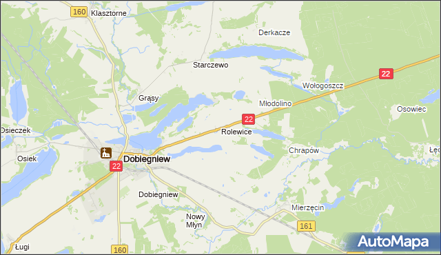 mapa Rolewice, Rolewice na mapie Targeo