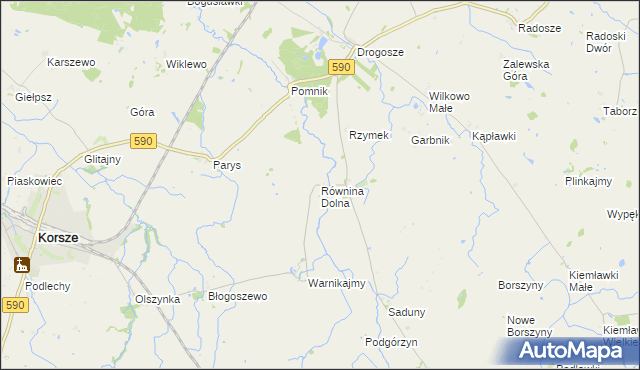 mapa Równina Dolna, Równina Dolna na mapie Targeo