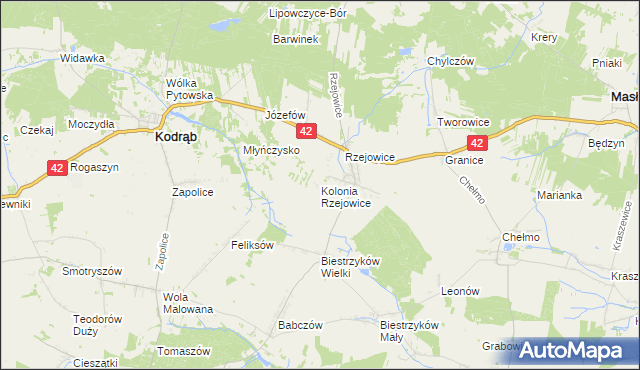 mapa Rzejowice Kolonia, Rzejowice Kolonia na mapie Targeo