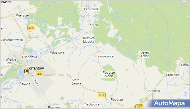 mapa Rzymkowice, Rzymkowice na mapie Targeo